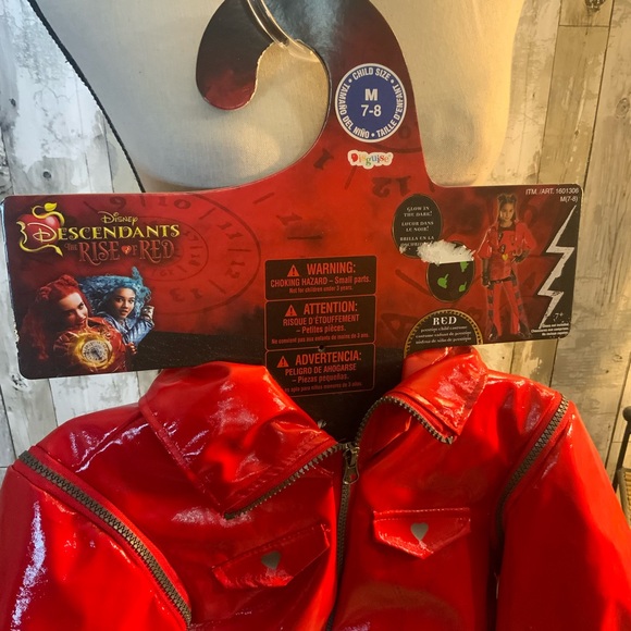 Disney Descendants Red/Glow in Dark Superhero Kids Costume. - Picture 2 of 8